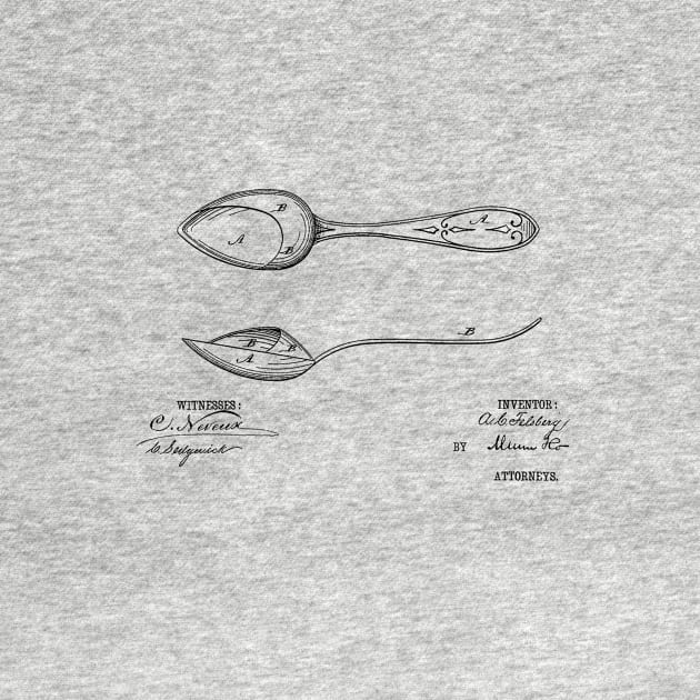 Spoon VINTAGE PATENT DRAWING by TheYoungDesigns